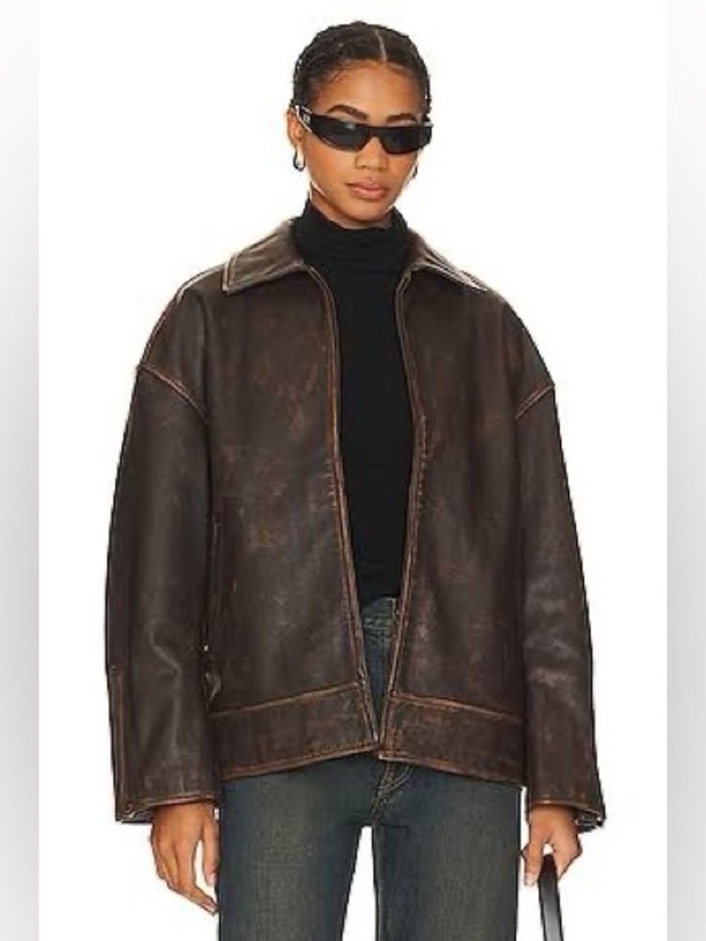 GRLFRND Alek Distressed Leather Jacket